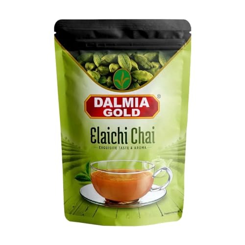 Dalmia Gold Elaichi Chai 500gms - (Standup Zipper Pouch) Pack of 2| 100% Natural Cardamom Flavored CTC Tea | Fresh and Natural Cardamom Chai